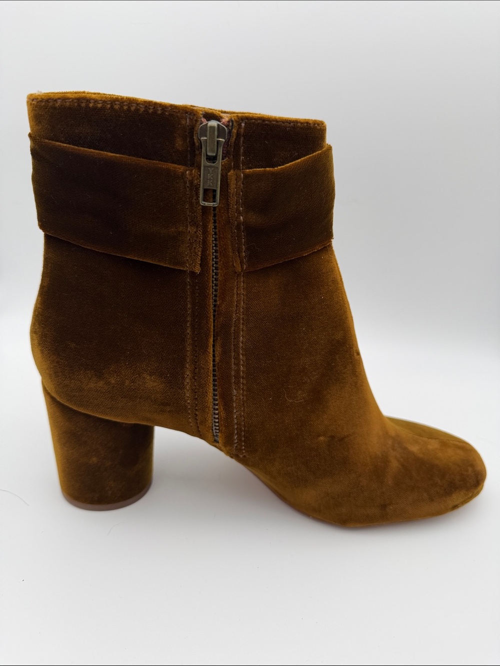 Madewell The Esme Bow Boot in Burnished Cedar 9.5 Velvet Heeled Booties Fall - Picture 6 of 16